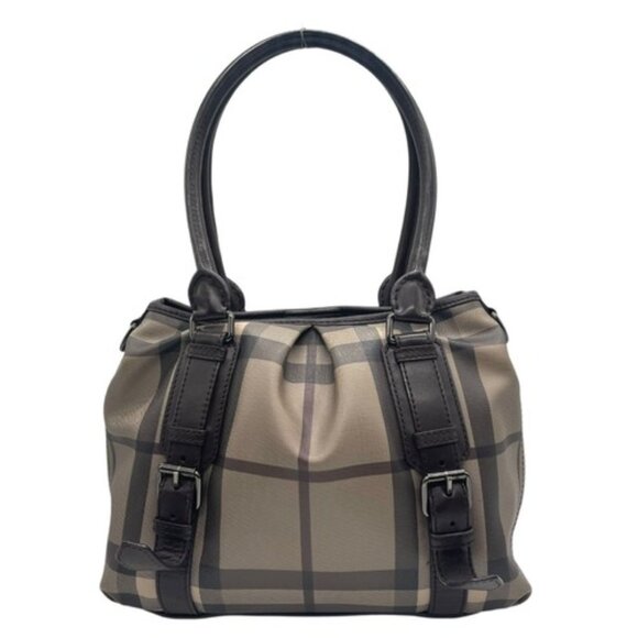BURBERRY 3-WAY Shoulder/Crossbody/Tote Nova Check Pattern Greige Brown - Picture 4 of 16